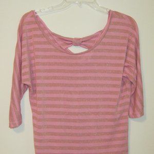 Candies Metallic stripped bow tie back top